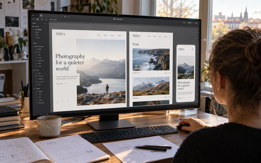Design de site signature — étude illustrative